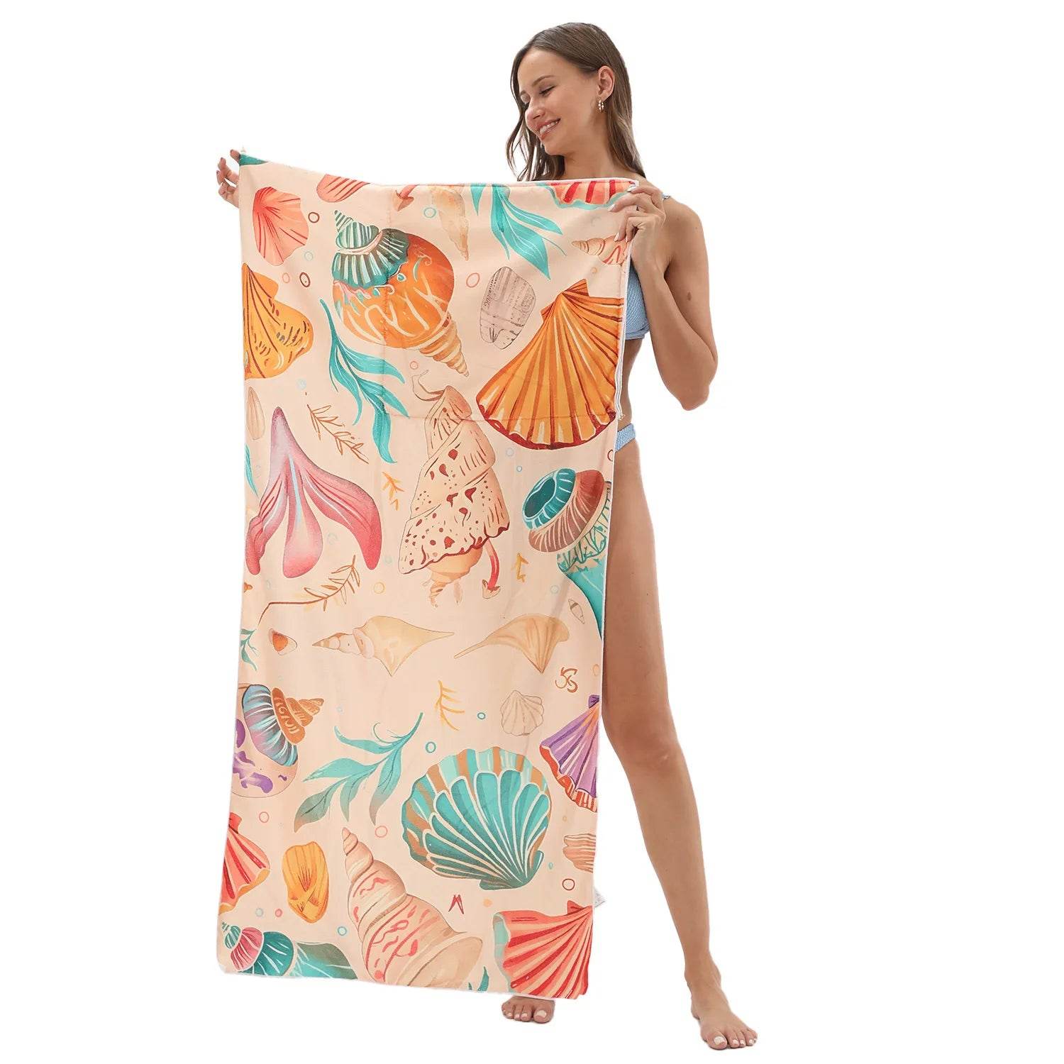 2-in-1 Foldable Beach Towel Sports Cooling Travel Towel Quick Drying Large Absorbent Bath Beach Jewelry for Picnic Sunbath Surf - P12 Hub Europe