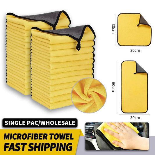 3/5/10Pcs Car Wash Microfiber Towel 30x30/60CM Car Cleaning Drying Cloth Hemming Car Care Cloth Detailing Car Wash Towel - P12 Hub Europe