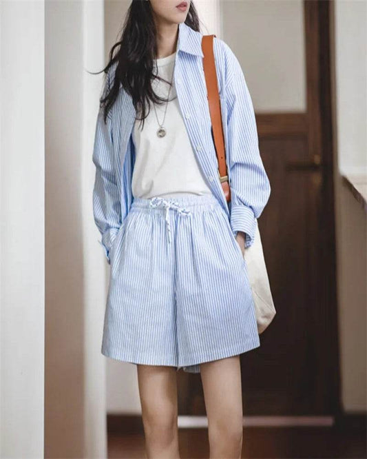 Maden Blue Stripe Shorts Set - P12 Hub Europe