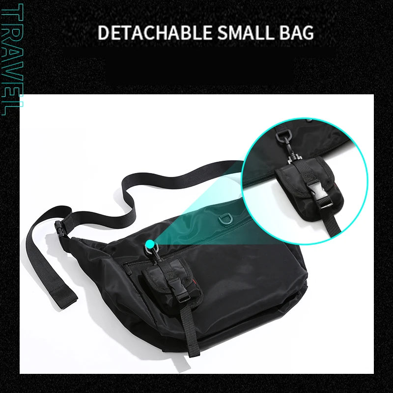 MOYYI INS Korean Style Men Messenger Bags Women Travel Casual Large Hobo Bag Waterproof Nylon Laptop Crossbody Shoulder Bag