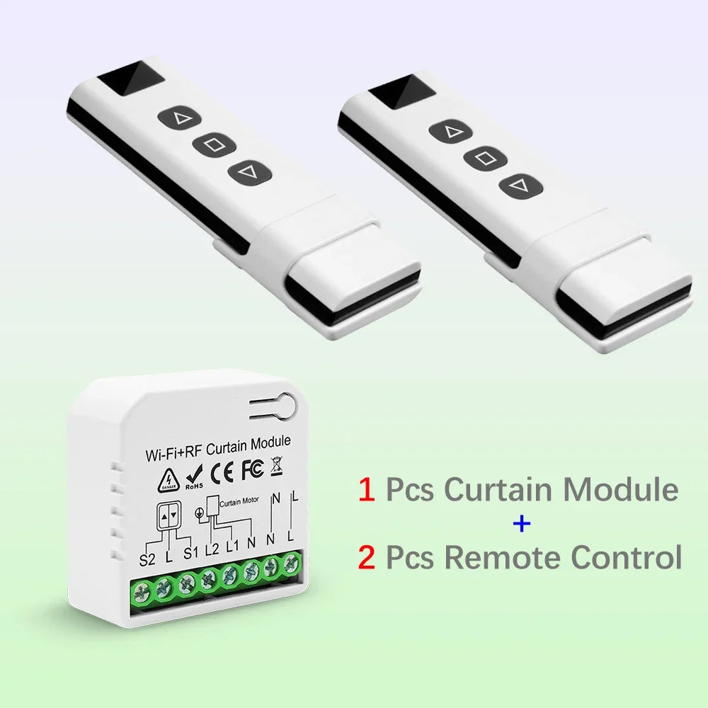 Wifi Rf Curtain Switch Tuya Smart Life Roller Shutter Module 433mhz Transmitter Remote Control Window Blinds Alexa Google Home
