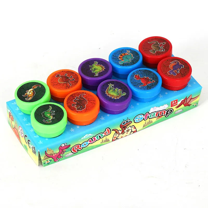 10pcs Assorted Stamps Self-ink Stamps Children Stamps Face Seal Scrapbooking DIY Painting Photo Album Decor for Kids