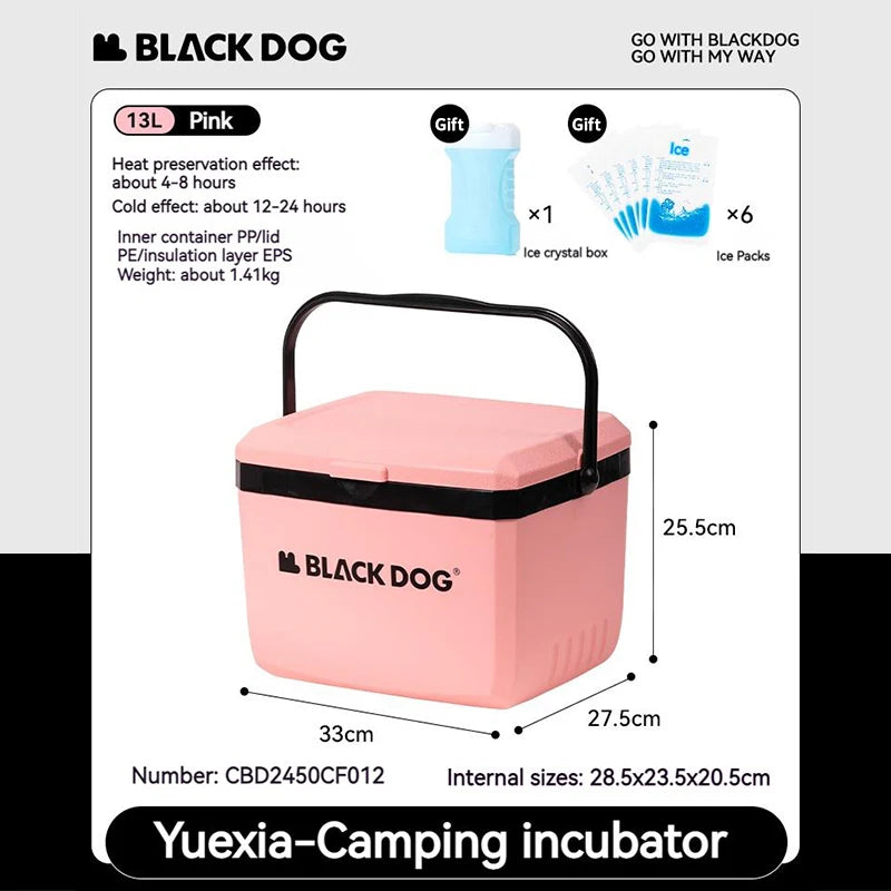 Naturehike BLACKDOG 25L/13L/5L Cooler Box Portable Camping Picnic Large Capacity Outdoor Fishing Car Insulated Refrigerator Box