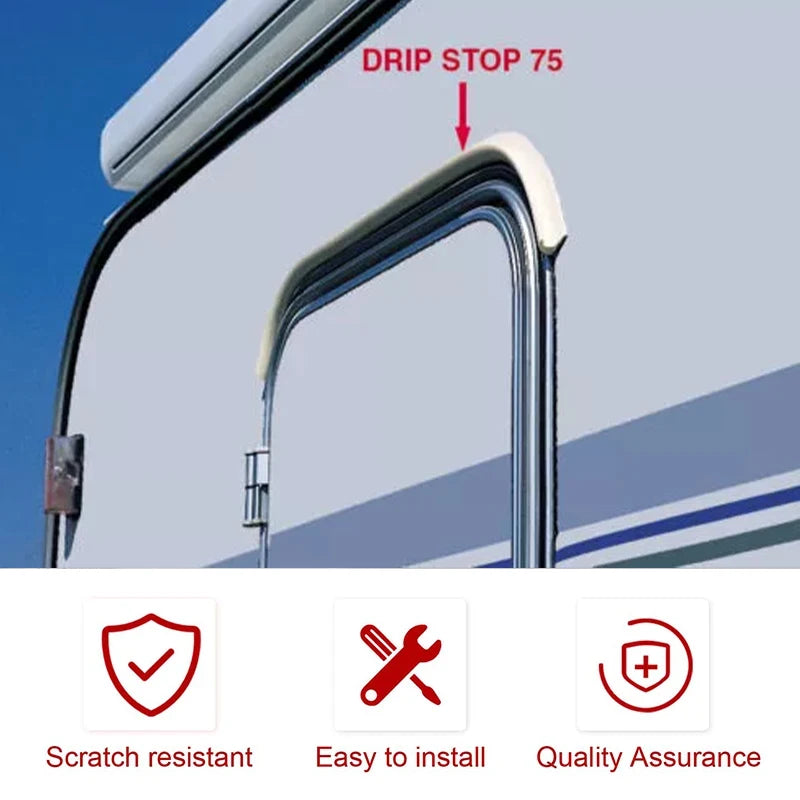 5M Drip Stop Sealing Strip Guide Strip For Caravan Motorhome Camper Van Gutter Rain Guard Drip Stop Water Guide RV Accessories