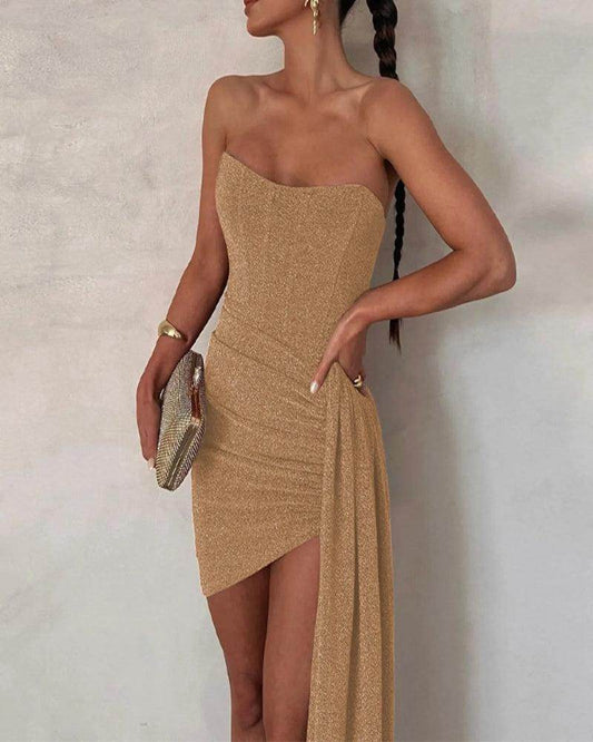 Glitter Backless Corset Mini Dress Sexy Y2K Clubwear - P12 Hub Europe