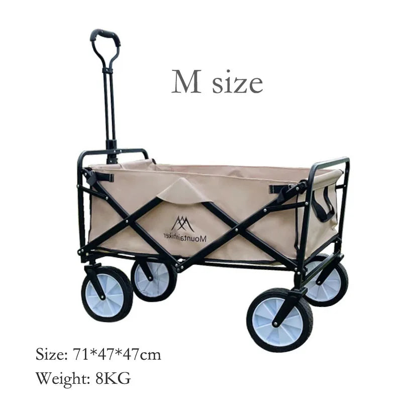 Mountainhiker Outdoor Camping Folding Cart Picnic Adjustable Trolley Pull-Cart Shopping Cart Equipment Tool