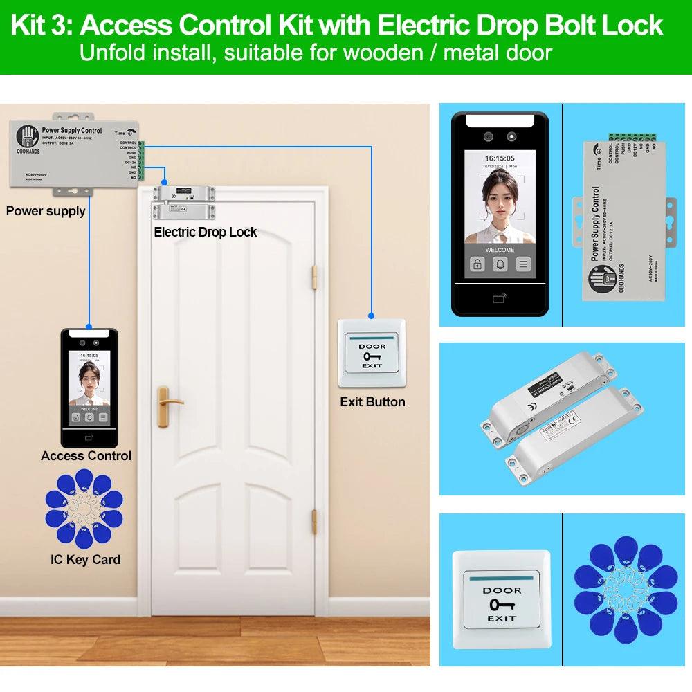 Face Recognition Access Control 5" Touch, IP65, RFID, Password, Attendance - P12 Hub Europe