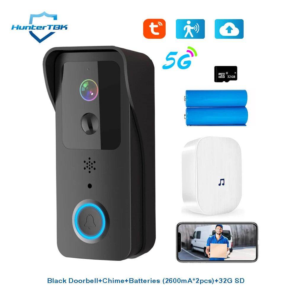 WiFi Doorbell 1080P | 5G/2.4G, PIR, Night Vision, Tuya - P12 Hub Europe