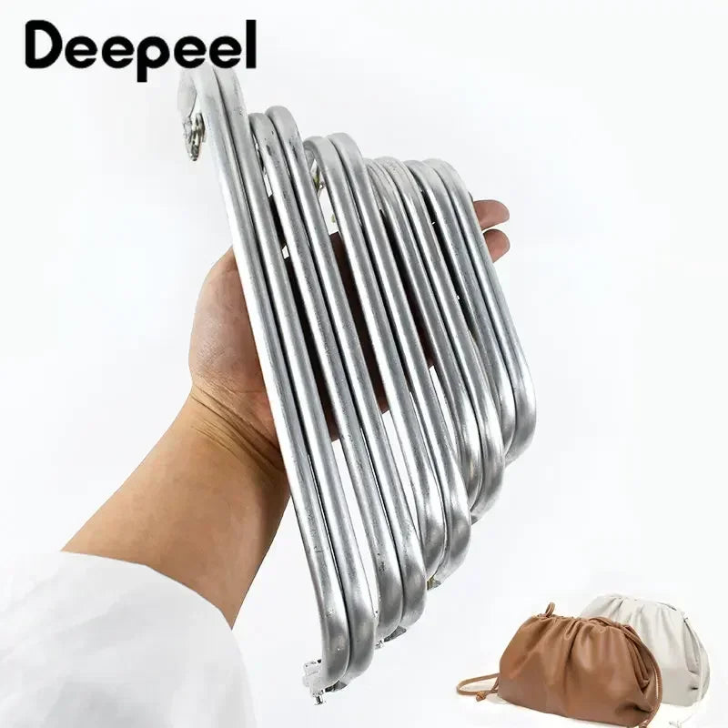 Deepeel 15-30cm Metal Internal Kiss Clasp Purse Frame Cloud Bag Rectangle Pipe Clamps Buckle DIY Handmade Bags Handles Accessory