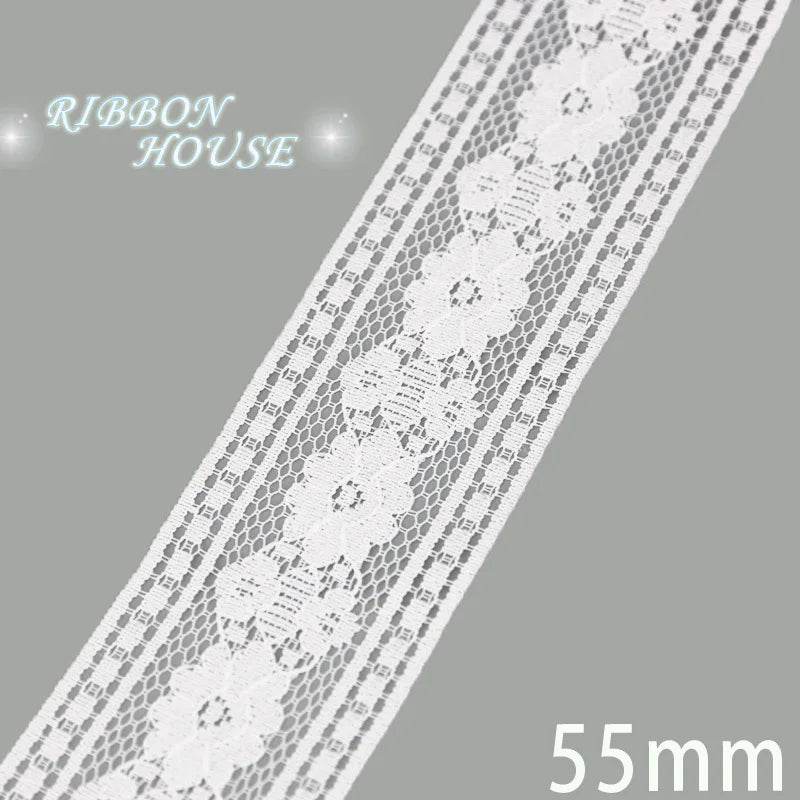 (5 yards/roll) white Lace ribbon fabric Webbing Decoration Lovely gift packing polyester Material - P12 Hub Europe