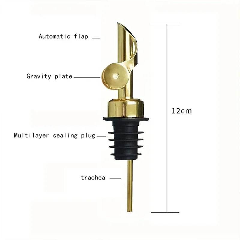 304 Stainless Steel Olive Oil Stopper Cap Dispenser Spout Sauce Vinegar Auto Open Pourer Nozzle Wine Liquor Bottle Plug - P12 Hub Europe