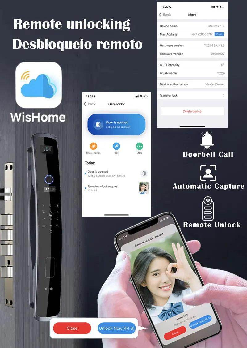 3D Face Lock w/ Camera & SIM | WiFi, Fingerprint, Card, NFC, IP66 - P12 Hub Europe