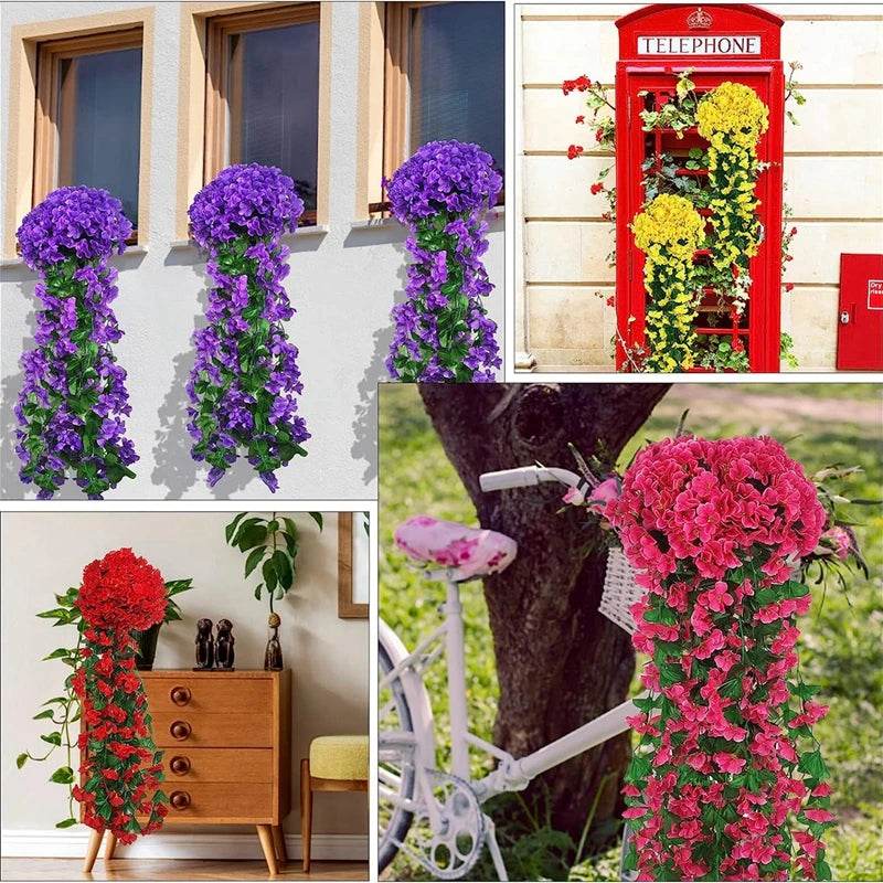 Artificial Flower Silk Violet Wall Hanging Wedding Scene Decor Home Potting Outdoor Garden Party Festival parts diy gift Hotsale - P12 Hub Europe