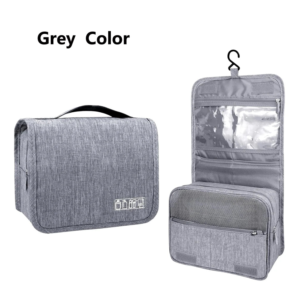 Portable Travel Cosmetic Bag Large Capacity  Waterproof Toiletry Bag  with Hanging Hook for Men and Women Bathroom Storage Bag