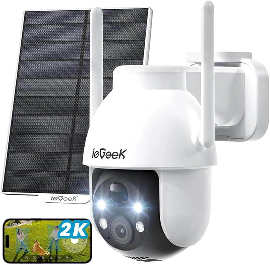 Outdoor PTZ Camera 3MP Solar 360°, PIR Detect, Color Night - P12 Hub Europe
