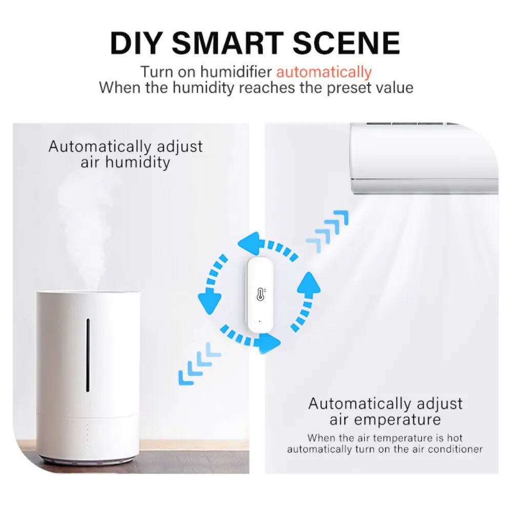 Tuya ZigBee/WiFi Smart Temperature And Humidity Sensor Battery Powered Smart Home Security Work With Alexa Google Home