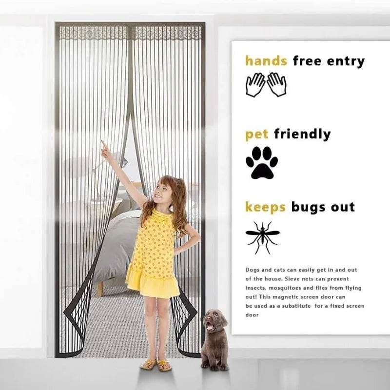 Magnetic screen door curtain summer anti mosquito net fly Screen Home Garden Anti Bug Protection Easy Installation Custom Size - P12 Hub Europe
