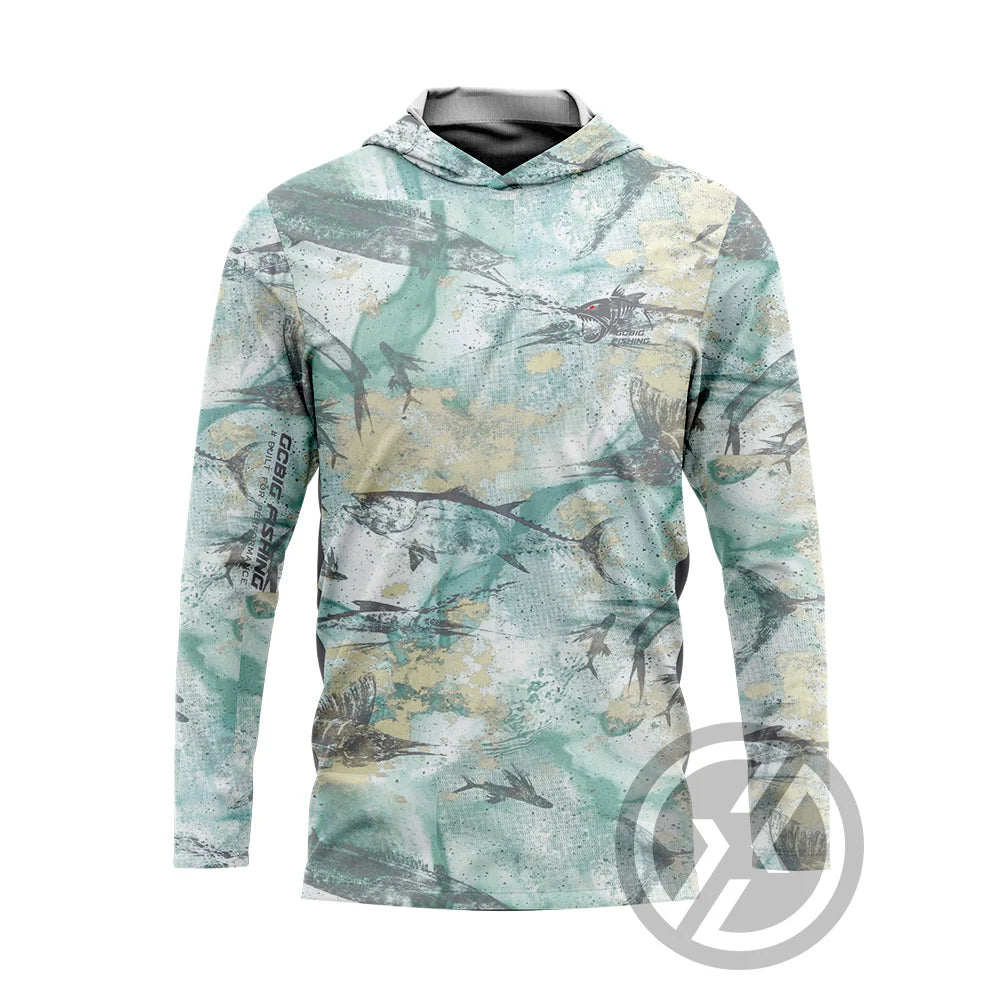 Huk Mens Outdoor Long Sleeve fishing clothes UV Clothing Hooded Coat Sunscreen Breathable Anti Mosquito Dry Thin Fishing Shirt
