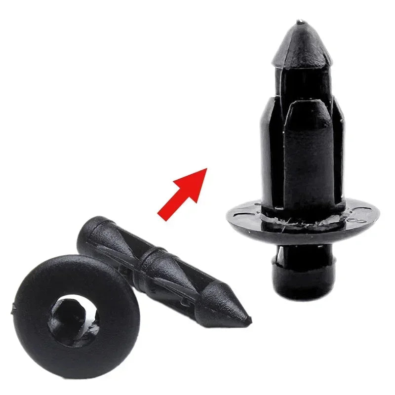 10/20/30PCS 6mm Black Rivet Fairing Body Trim Panel Fastener Screw Clips For Honda Suzuki Kawasaki Motorcycle Accessories Parts