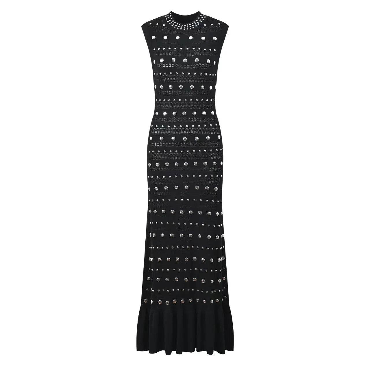Sequined Ice Silk Knit Maxi Dress - P12 Hub Europe