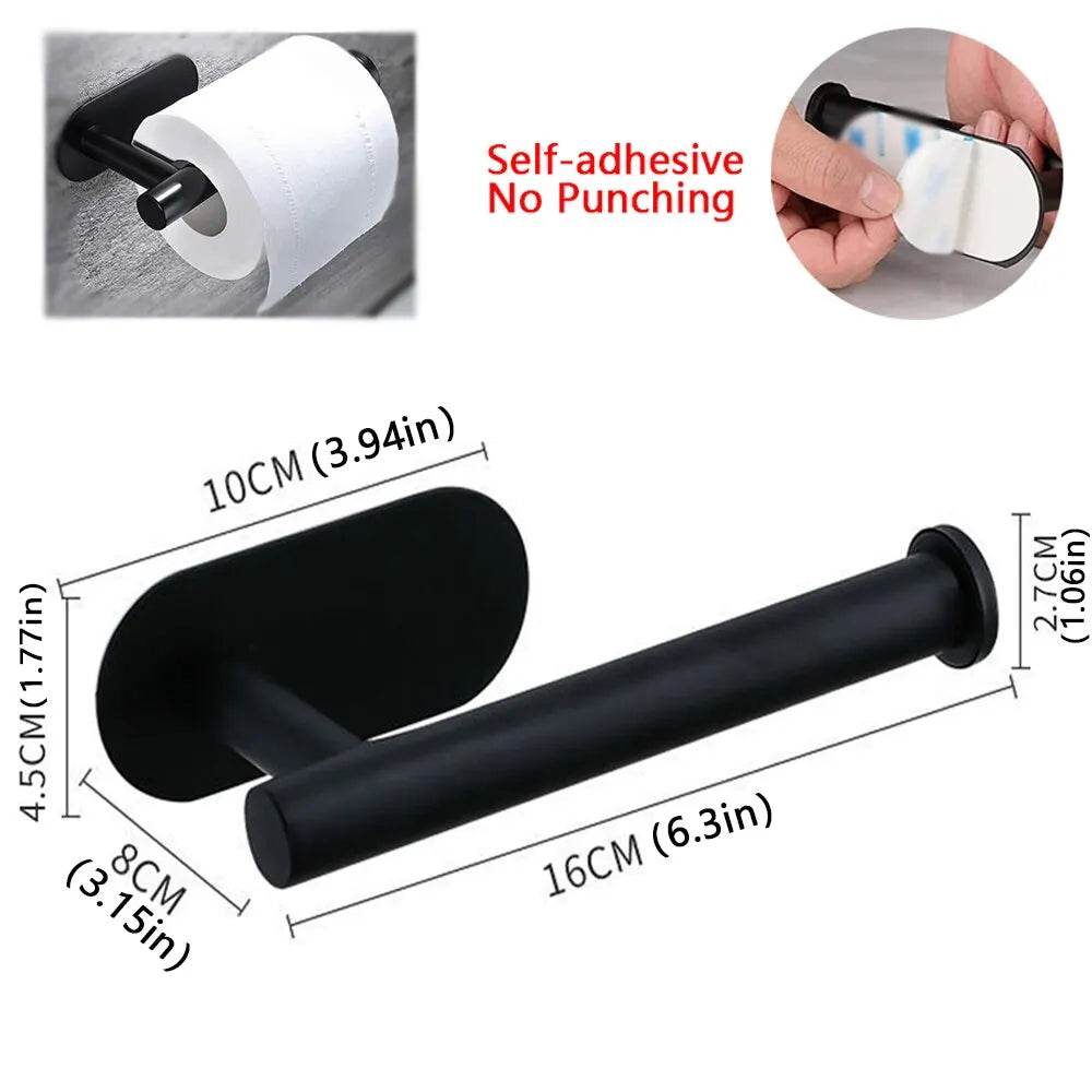 No Drilling Toilet Paper Holder Bathroom Roll Tissue Towel Dispenser Hanger Stainless Steel Napkin Storage Kitchen Accessories - P12 Hub Europe