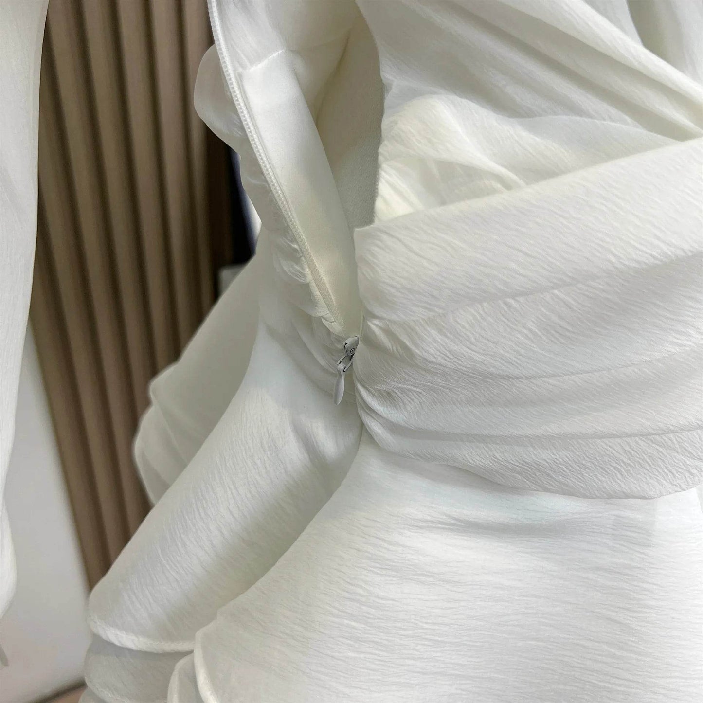 White Ruffled Nightclub Mini Dress - P12 Hub Europe