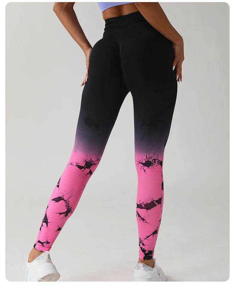 Women's Tie-Dye Seamless Push-Up Leggings - P12 Hub Europe