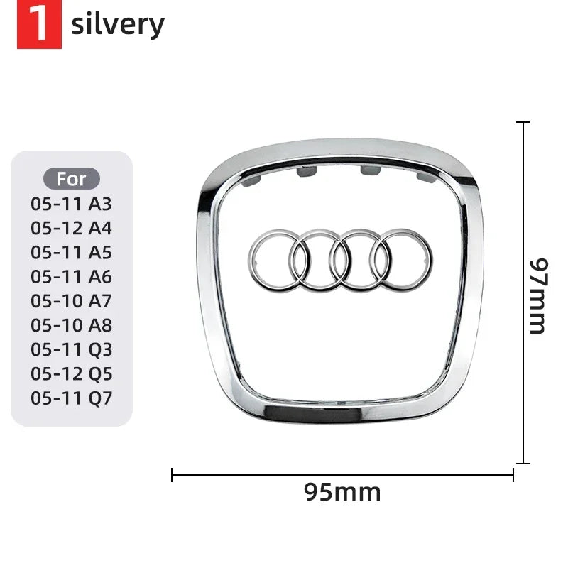 For Audi A3 A4 B8 8P B9 8V A5 A6 C7 A7 Q3 Q5 Q7 Automobile Steering Wheel Logo Bright Frame Strip Electroplated Car Logo Sticker