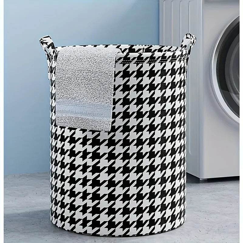 Foldable Houndstooth Laundry Hamper - P12 Hub Europe