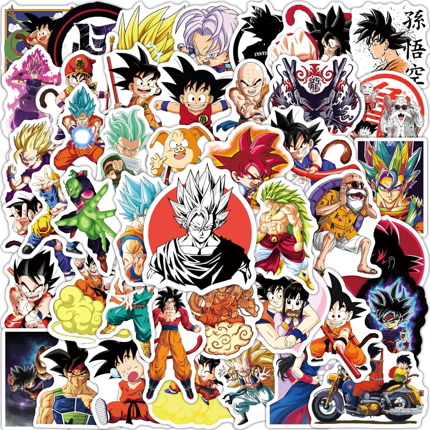 50/100/200Pcs Anime Dragon Ball Stickers for Kids Graffiti Skateboard Laptop Water Bottle Motorcycle Cartoon Sticker Toy Decals