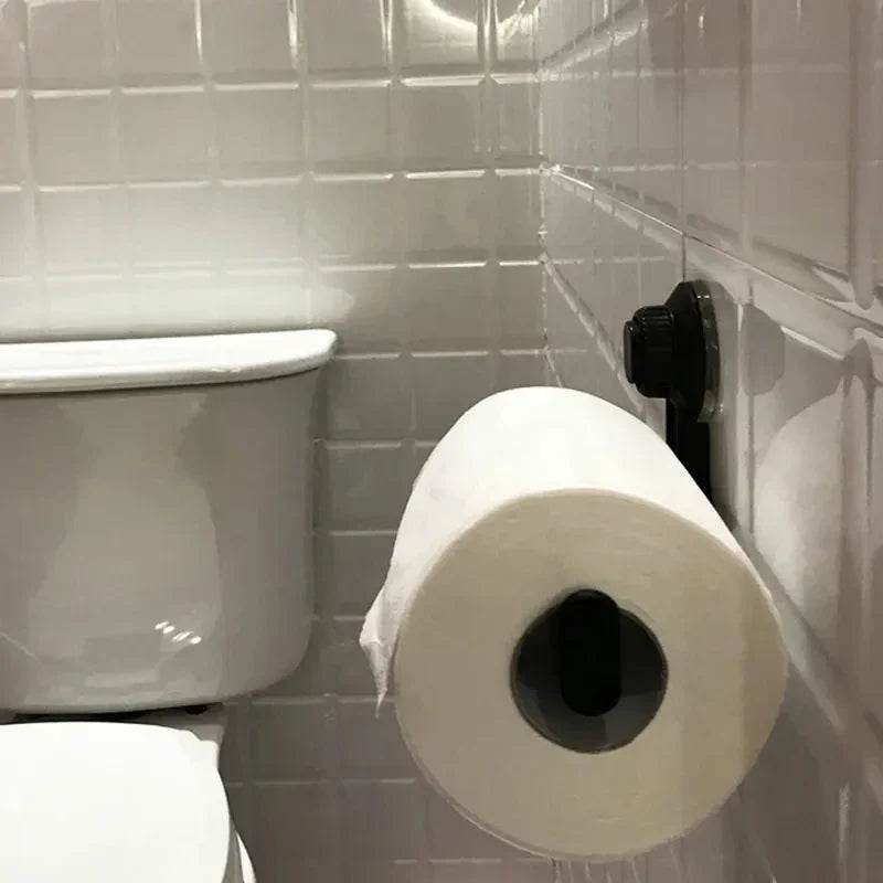 Suction Cup Toilet Paper Holder Wall Mount No Punching High Quality ABS Tissue Towel Roll Dispenser Bathroom Kitchen Accessories - P12 Hub Europe