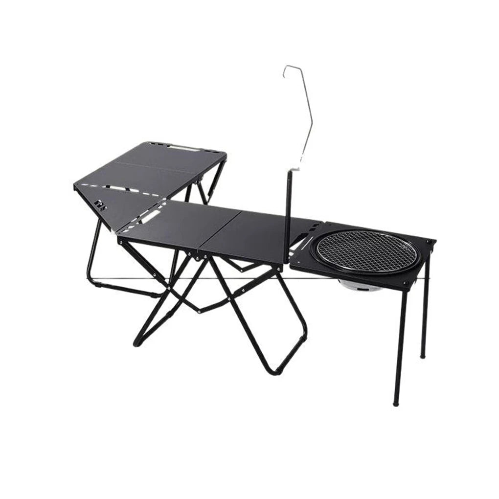 Portable camping table picnic table beach tables edge hollowing for sand foldable hangable items are more convenient