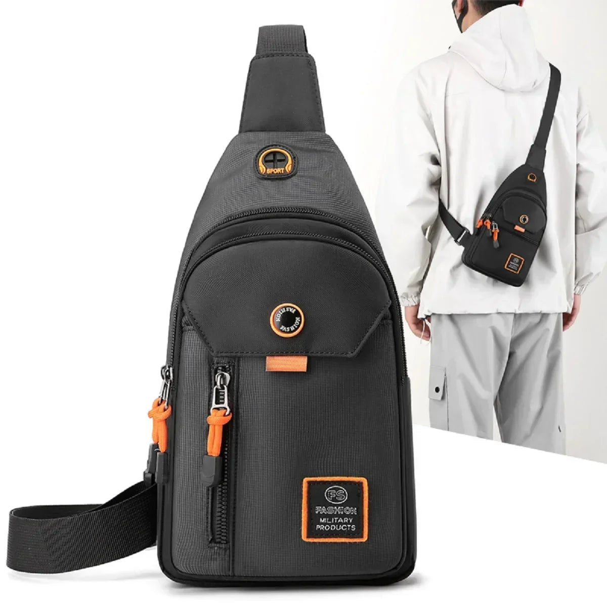 Mens Adventure Sling Backpack - Spacious Rugged for Outdoor Sports Hiking and Travel - Versatile Chest Bag with Multiple Pockets
