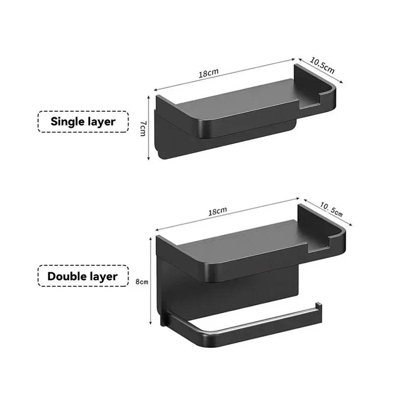 2024 New Plastic Steel Toilet Paper Holder Bathroom Wall Mount WC Paper Phone Holder Shelf Towel Roll shelf Accessories - P12 Hub Europe