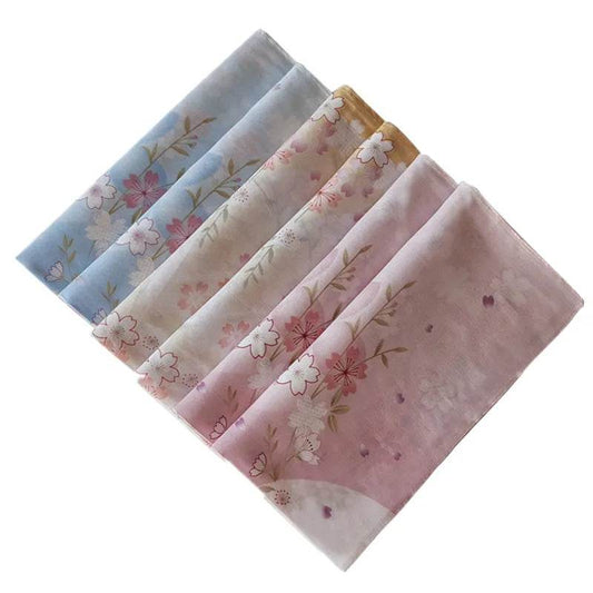 3Pcs 45x45cm Square Cotton Cherry Blossom Flower Printed Ladies Handkerchief Women Face Hand Towel Party Gift - P12 Hub Europe