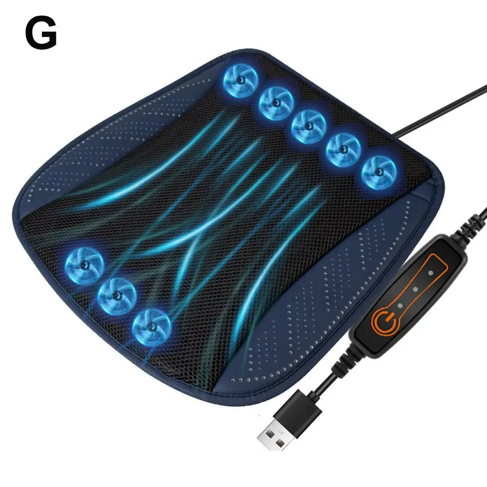 Universal Car Seat Summer Cool Air Seat Cushion With USB Fan Fast Blowing Ventilation Seat Cooling Refrigerated Car Seat