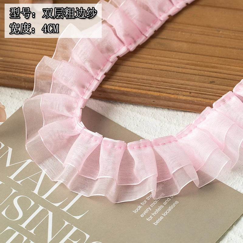 2meters Pink Lace Ribbons Trim For Party Dress Decor Fabric DIY Apparel Sewing Supplies Clothing Collar Cuff Needlework Crafts - P12 Hub Europe