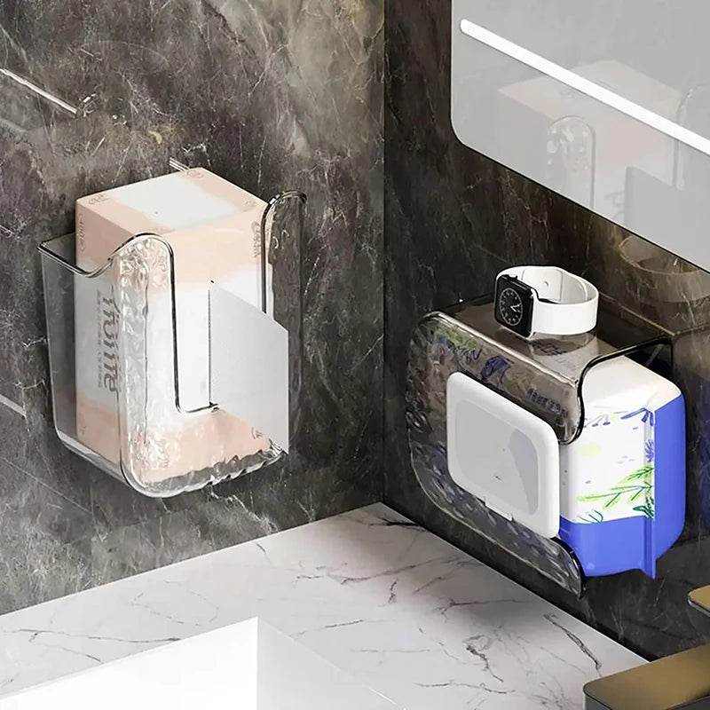 Punch-Free Toilet Paper Holder Box Waterproof Storage Toilet Paper Storage Rack Paper Towel Kitchen Bathroom Storage Box - P12 Hub Europe