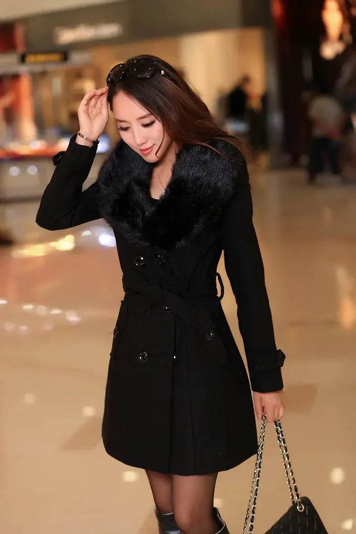 Warm Korean Fur Collar Coat - P12 Hub Europe