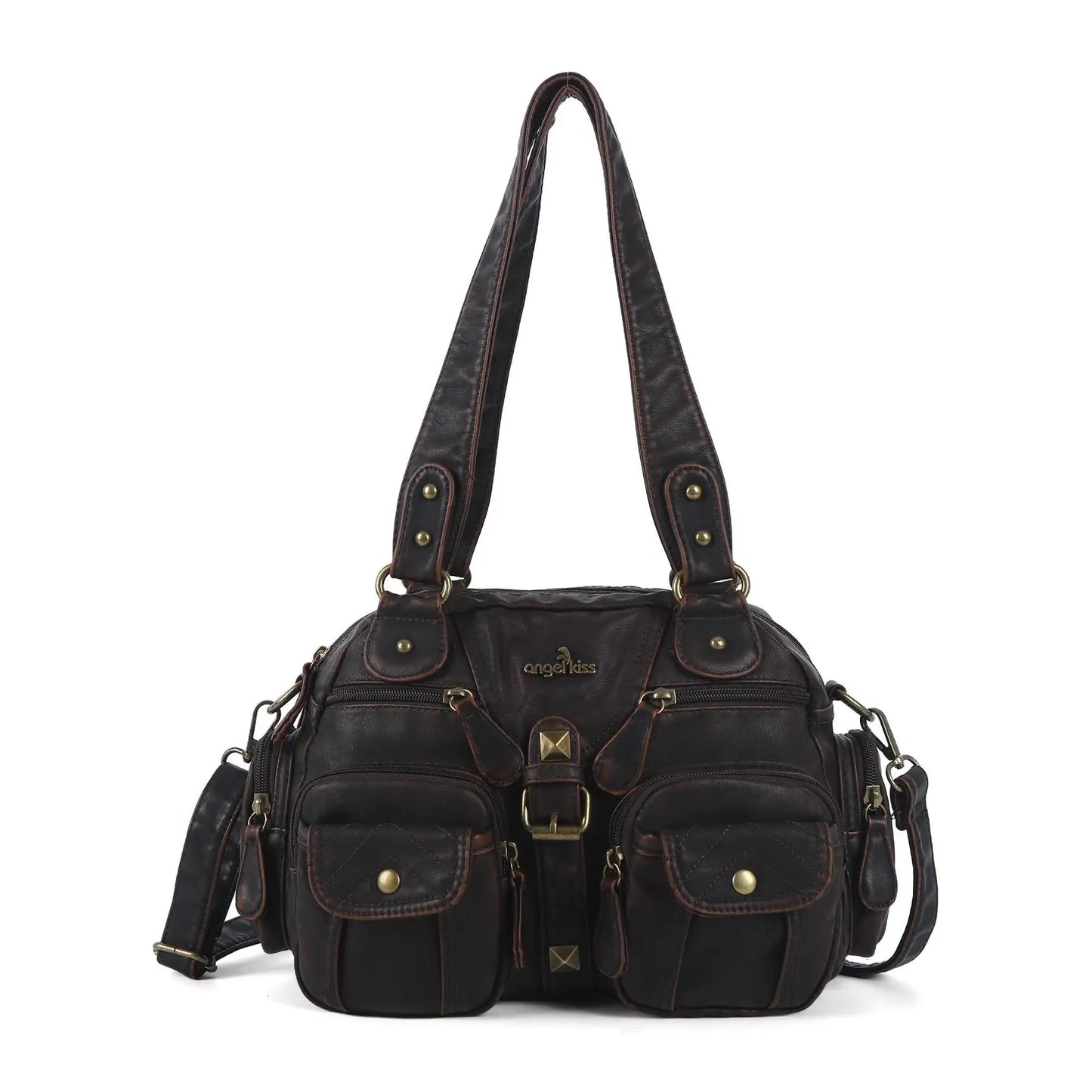 Angelkiss Women Handbags Satchel Top-handle Handbag PU Shoulder Bag Dumpling Pack Give Gifts Shoulder Bags Phone Money Pack