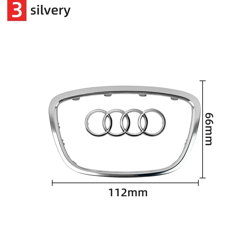 For Audi A3 A4 B8 8P B9 8V A5 A6 C7 A7 Q3 Q5 Q7 Automobile Steering Wheel Logo Bright Frame Strip Electroplated Car Logo Sticker