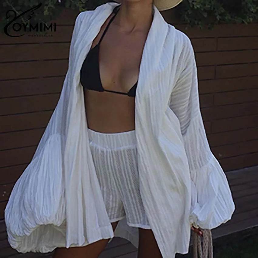 Oymimi White Puff Sleeve Shorts - P12 Hub Europe