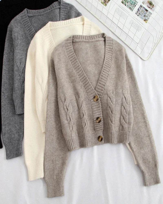 Twist Knit Cropped Cardigan - P12 Hub Europe