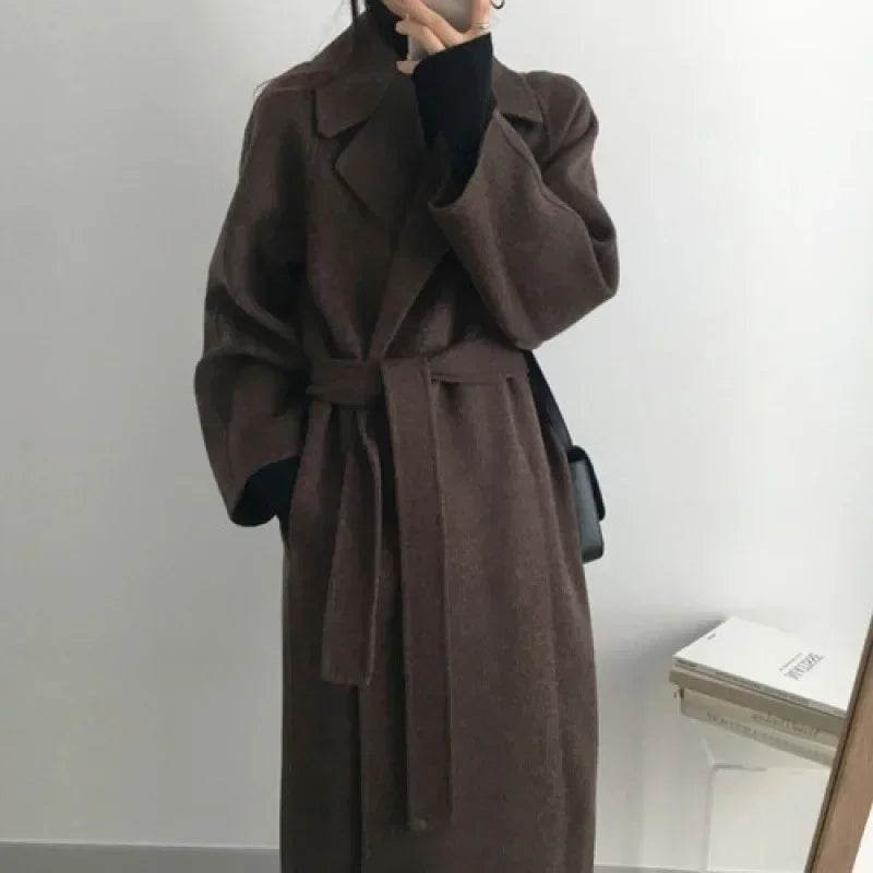 Warm Long Wool Blend Coat - P12 Hub Europe