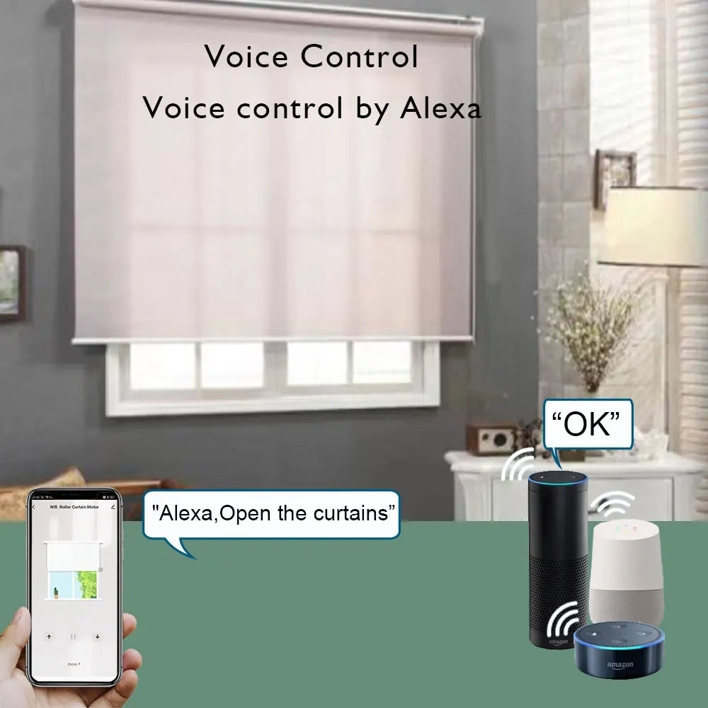 LifeLibero Tuya WiFi ZigBee Battery Smart Curtains Roller Blinds Shade Tube Motor For37 38mm Remote Control Support Alexa Google