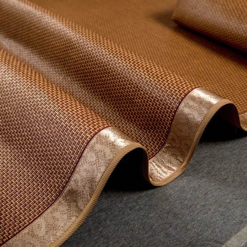 JFLEGAL Summer Natural Rattan Mat 2024 New Ice Silk Jacquard Soft Physical Cooling Wormwood Mat Bedding Dormitory Mattress Cover - P12 Hub Europe