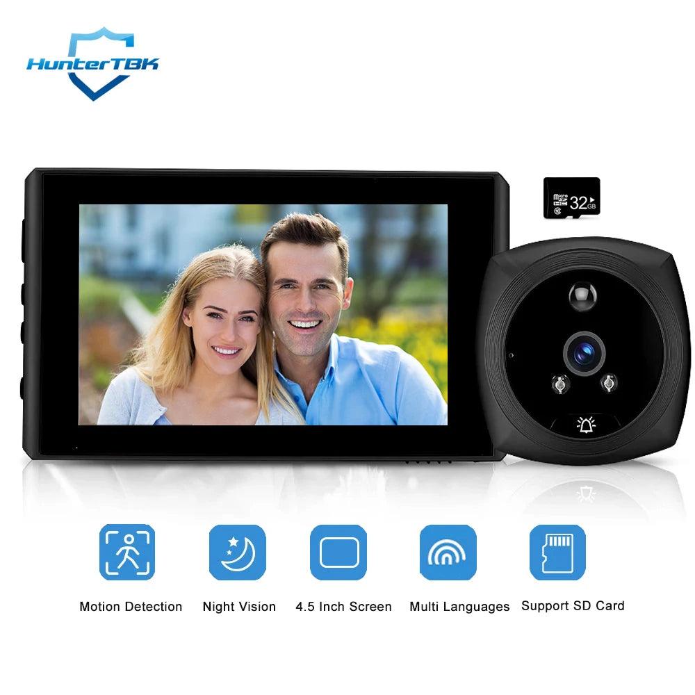 Digital Door Viewer 1080P  | 4.5" Screen, PIR Night Vision Rechargeable