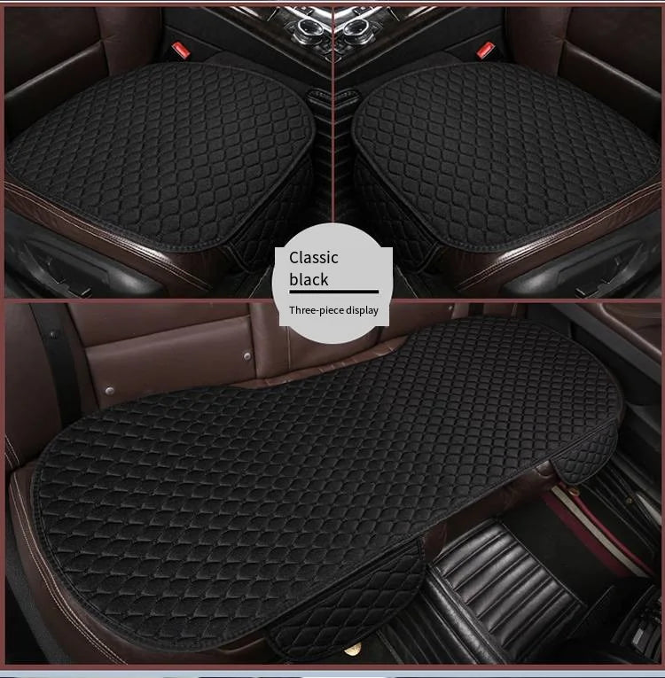 3Pcs Cotton and linen Car Seat Cover Set Universal Car Seat Cover Cushion All Season Car Seat Protector Interior Car Accessories