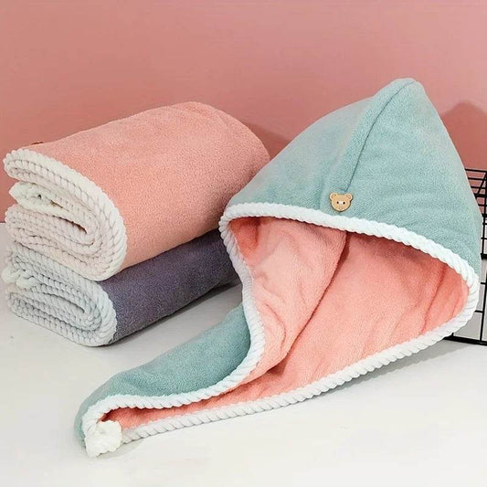 Ultra-Absorbent Microfiber Hair Towel - Double-Layered, Quick-Dry Design - Ideal for Shower, Gym & Spa Use - P12 Hub Europe