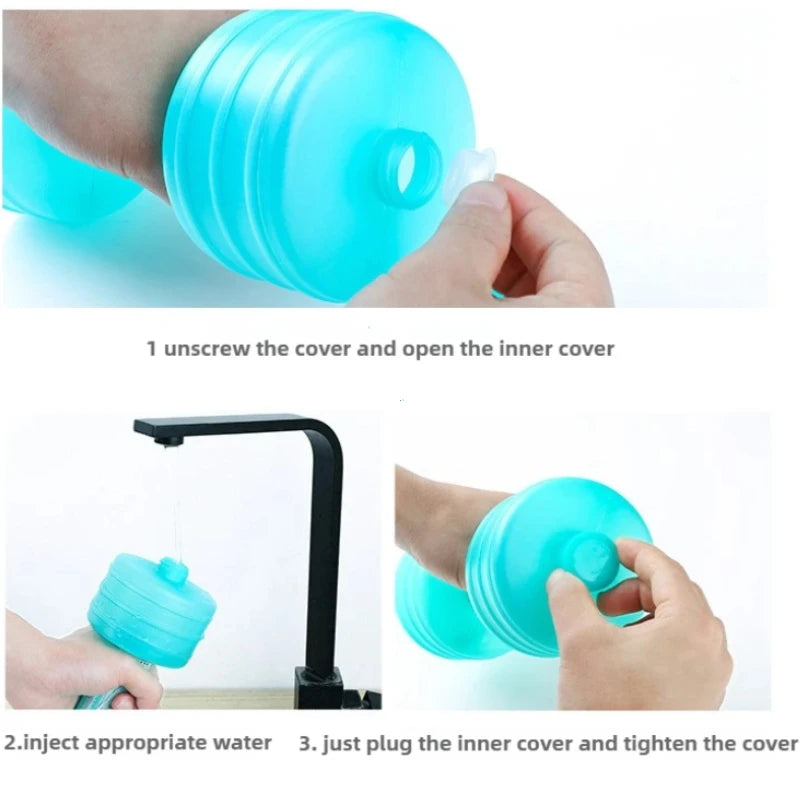 1kg Portable Comprehensive Home Water Flooding Dumbbells For Fitness Aquatic Barbell Gym Weight Loss Exercise Women Accessories